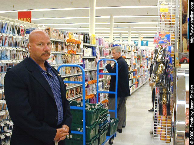 Gray Davis, governor of California shopping for hair products